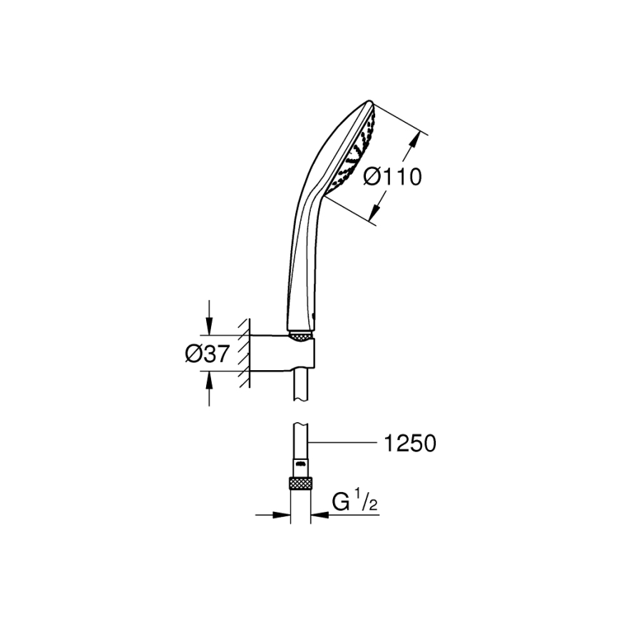 GROHE 27354000 - Doucheset EUPHORIA 110 MONO 1250 mm glanzend chroom