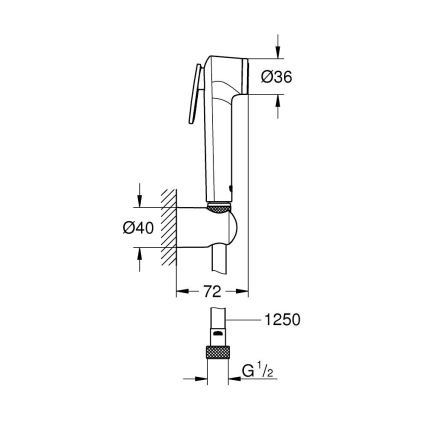 GROHE 27513001 - Douchette hygiénique manuelle TEMPESTA-F 36 mm finition chrome brillant