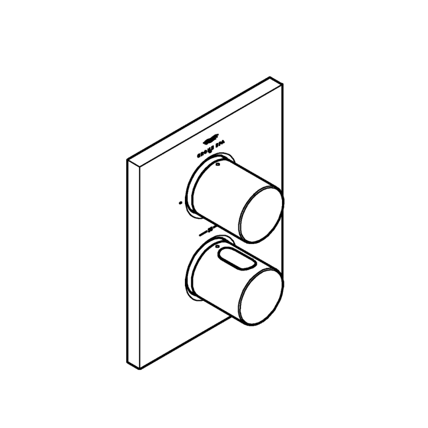GROHE 27618000 - GROHTHERM F thermostatische afdekplaat, glanzend chroom