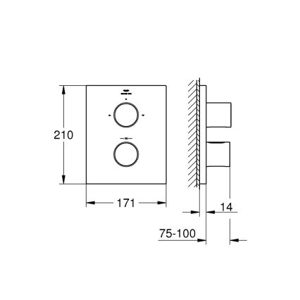 GROHE 27618000 - GROHTHERM F thermostatische afdekplaat, glanzend chroom