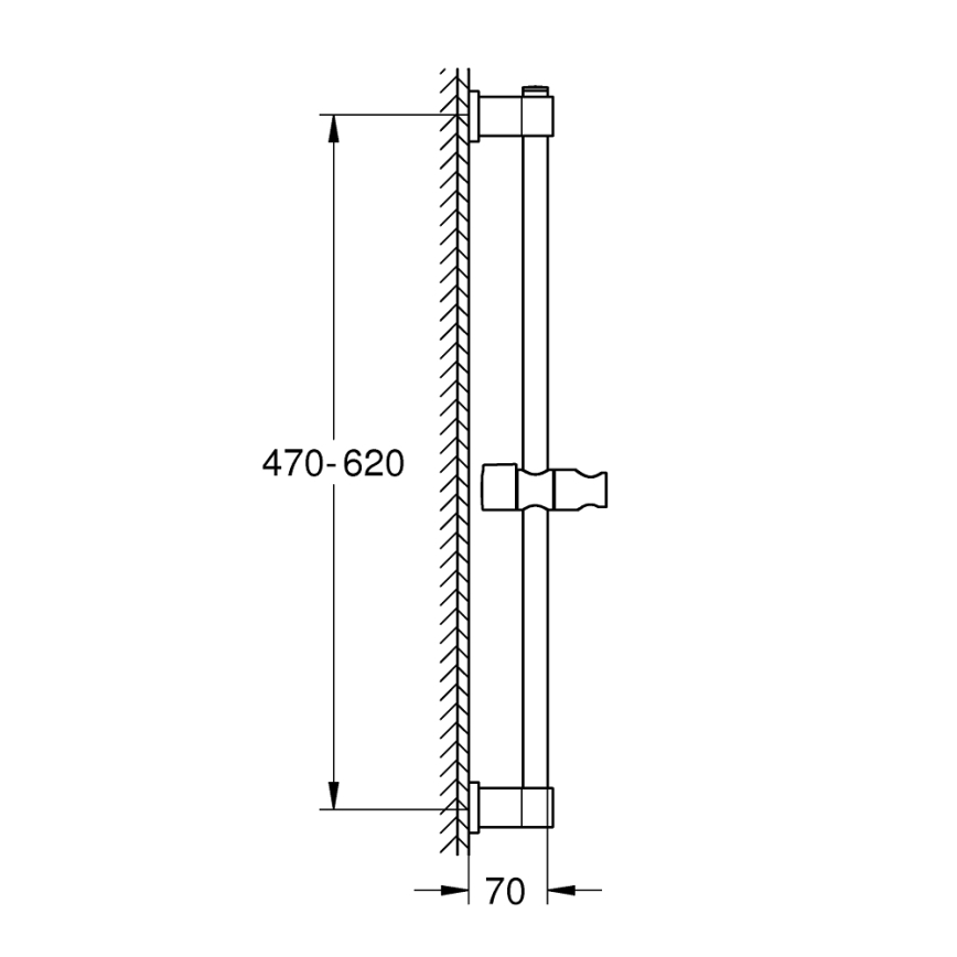 GROHE 277242431 - Douchestang VITALIO UNIVERSAL 600 mm zwart