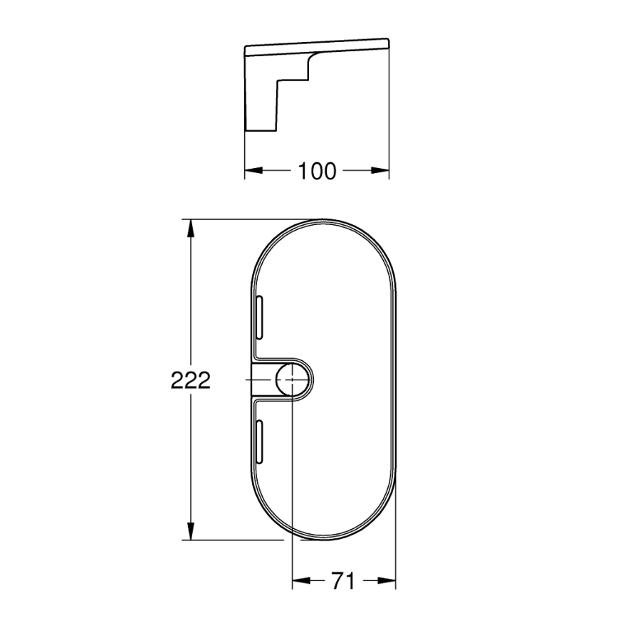 GROHE 27725001 - Étagère VITALIO UNIVERSAL 222 x 100 mm blanche