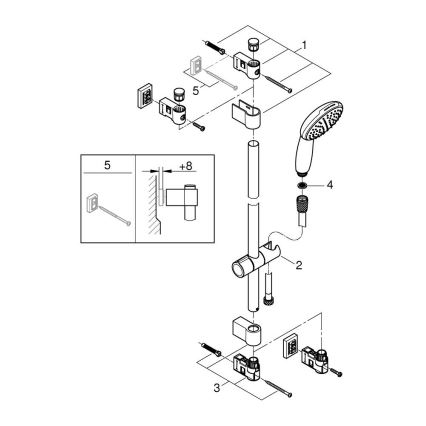 GROHE 27942001 - Ensemble de douche VITALIO START 110 600 mm, chrome brillant