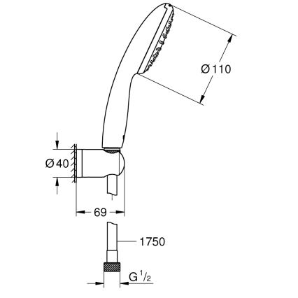 GROHE 27944001 - Doucheset VITALIO START 110 110 mm glanzend chroom