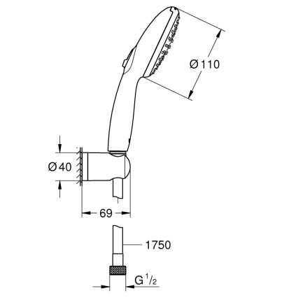 GROHE 279502431 - Doucheset VITALIO START 110 110 mm zwart