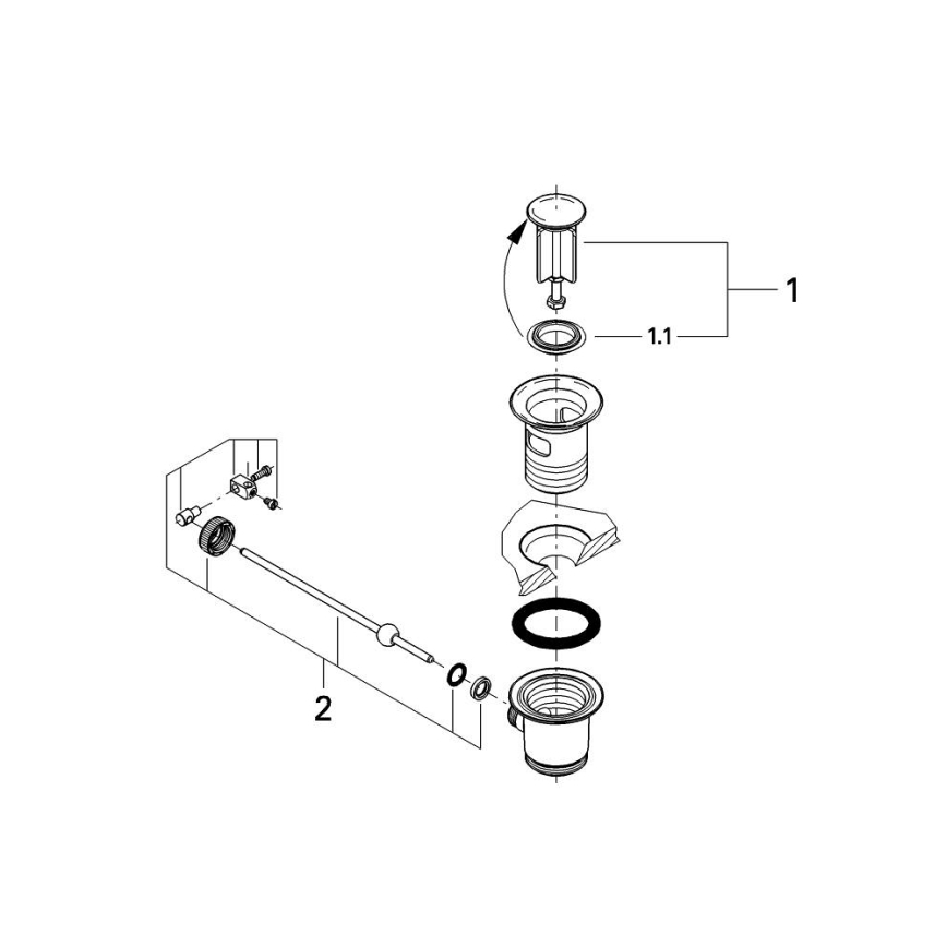 GROHE 28910000 - Afvoergarnituur 1 14” glanzend chroom
