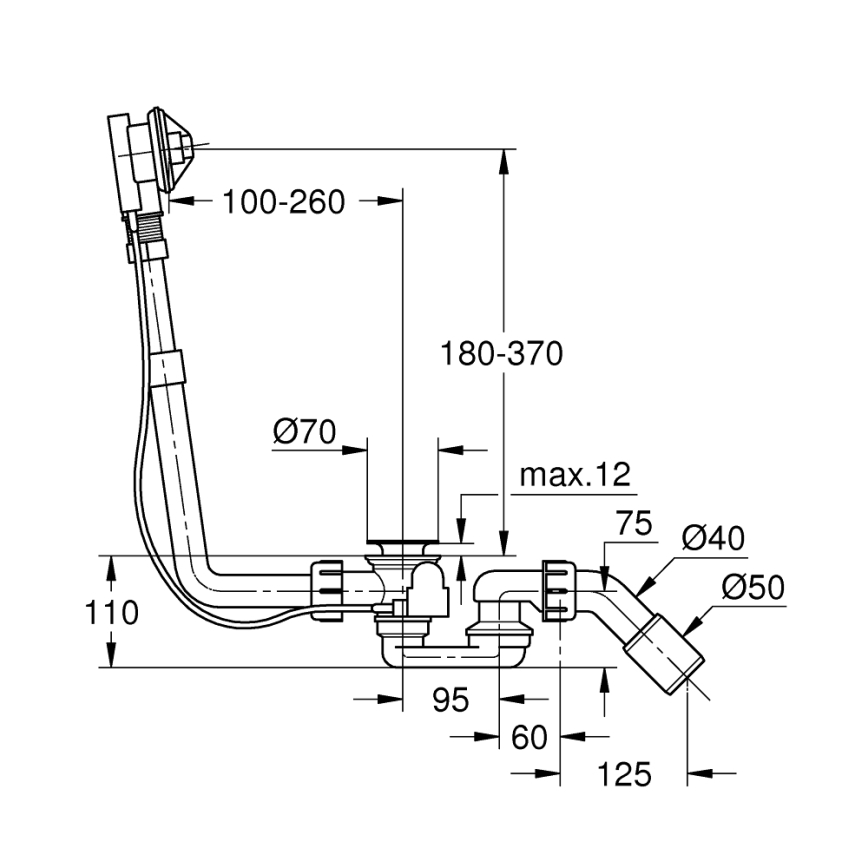 GROHE 28939000 - Ensemble de vidage et de trop-plein pour baignoire TALENTO