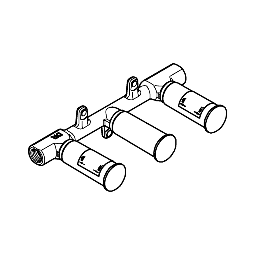 GROHE 29025002 - Universeel inbouwlichaam voor 3-gats wastafelmengkraan, messing