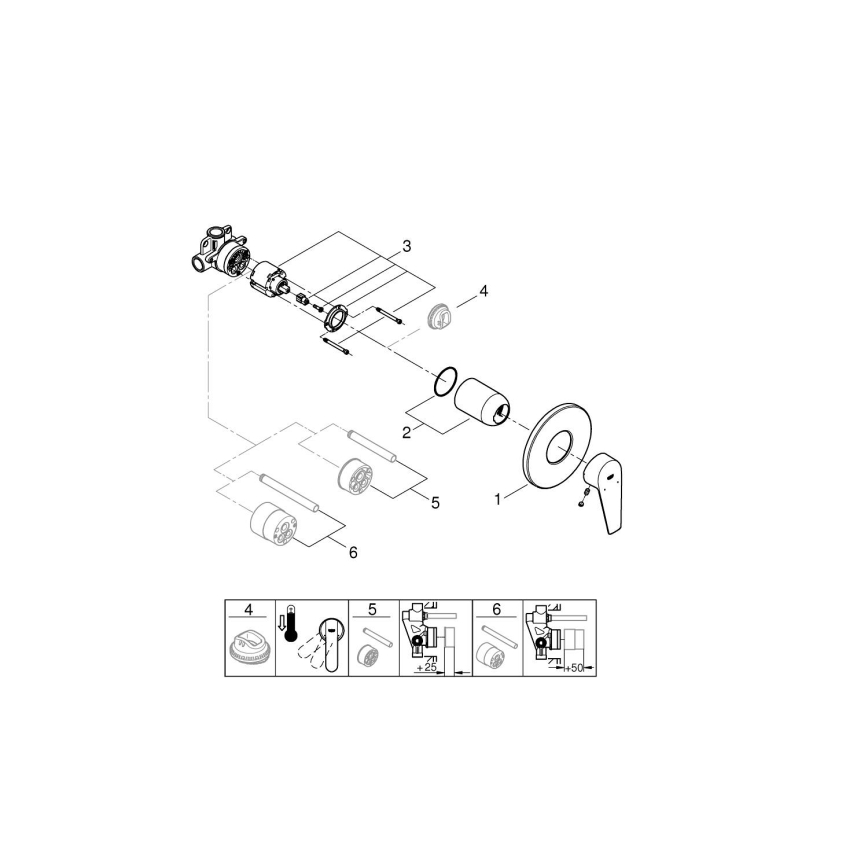 GROHE 29040001 - BAUEDGE douchekraan glanzend chroom