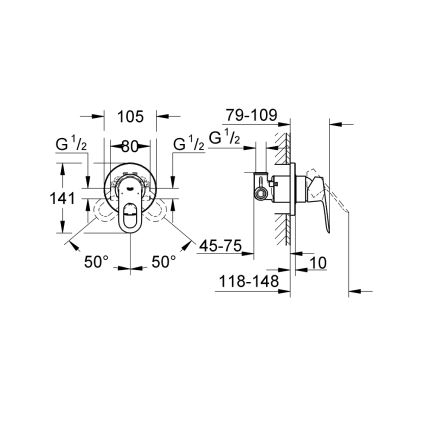 GROHE 29042000 - Mitigeur de douche BAULOOP chrome brillant