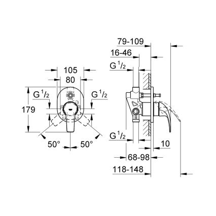 GROHE 29043000 - Badmengkraan EUROCUBE glanzend chroom