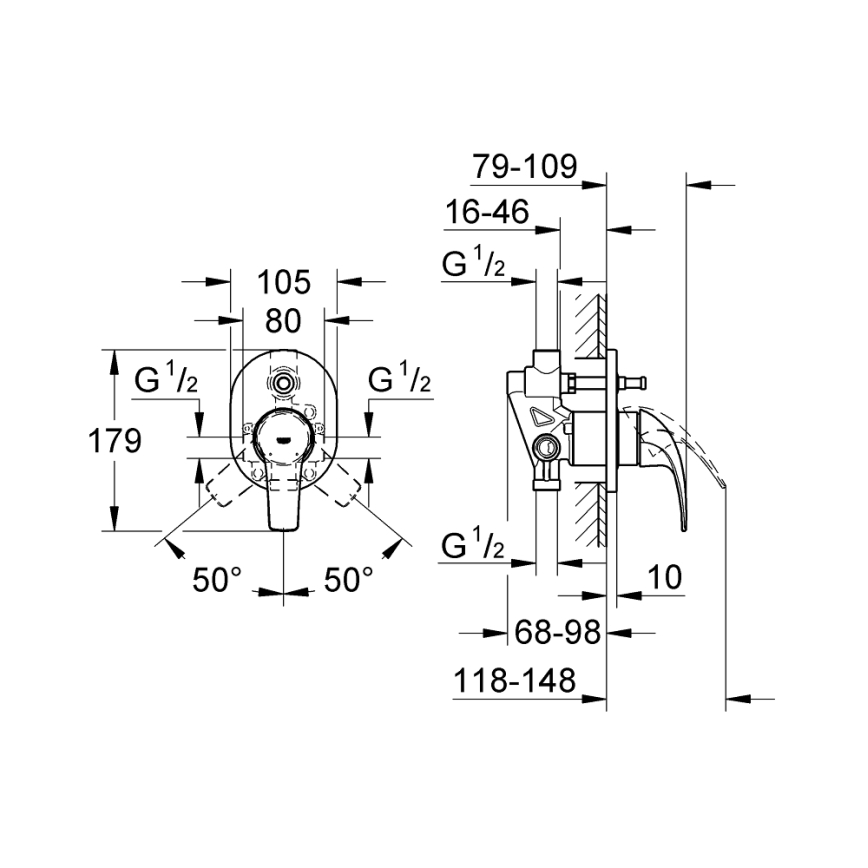 GROHE 29043000 - Badmengkraan EUROCUBE glanzend chroom