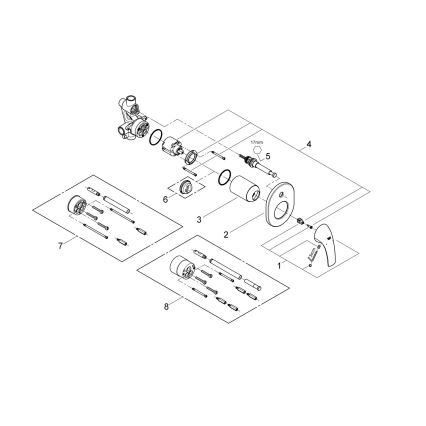 GROHE 29043000 - Mitigeur de baignoire EUROCUBE chrome poli