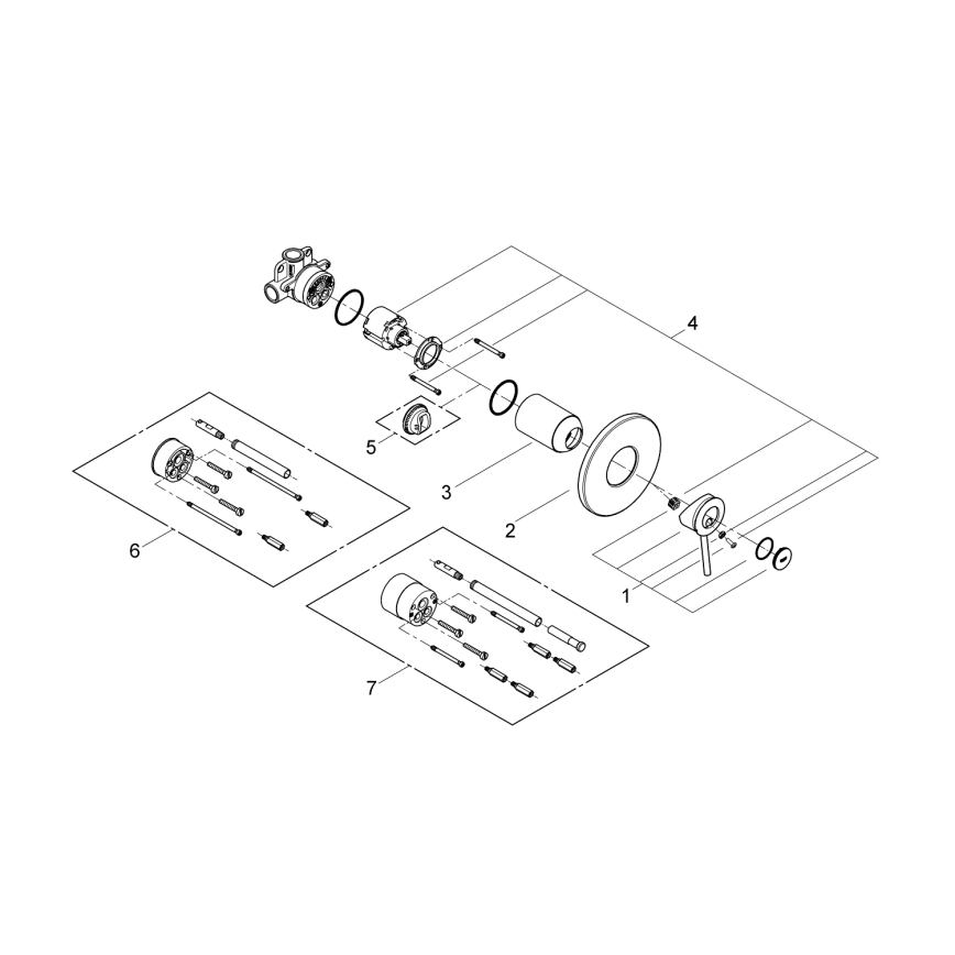 GROHE 29048000 - Inbouwdouchekraan BAUCLASSIC, glanzend chroom