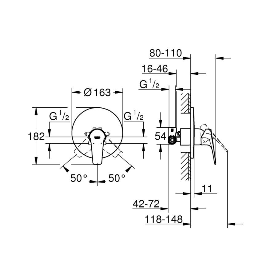 GROHE 29116000 - Mitigeur de douche START FLOW chromé brillant