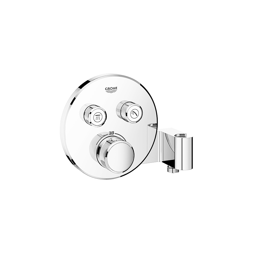 GROHE 29120000 - Mitigeur thermostatique de douche encastré GROHTHERM SMARTCONTROL + support, chromé