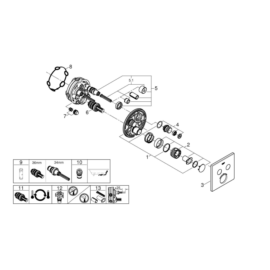 GROHE 29124A00 - GROHTHERM SMARTCONTROL thermostatische kraan, grafiet