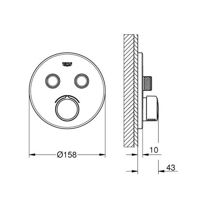 GROHE 29145000 - Afdekset voor inbouwmengkraan SMARTCONTROL, glanzend chroom