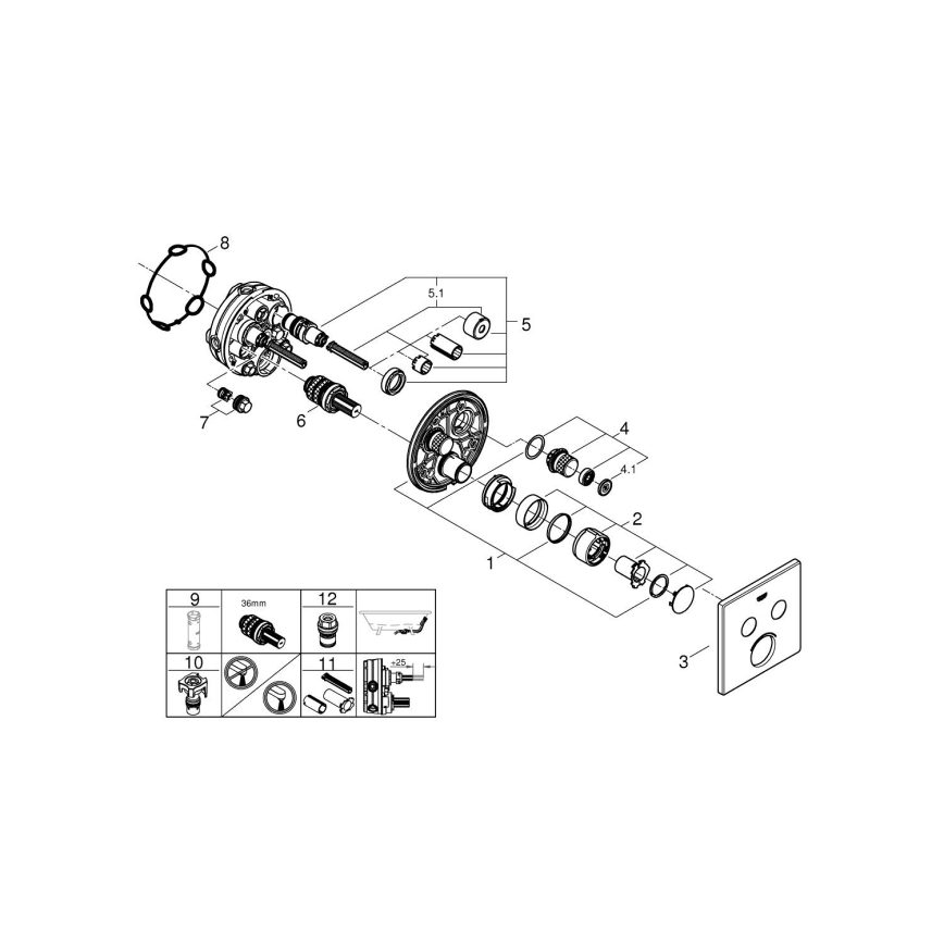 GROHE 29148000 - Cache pour mitigeur encastré SMARTCONTROL chromé brillant