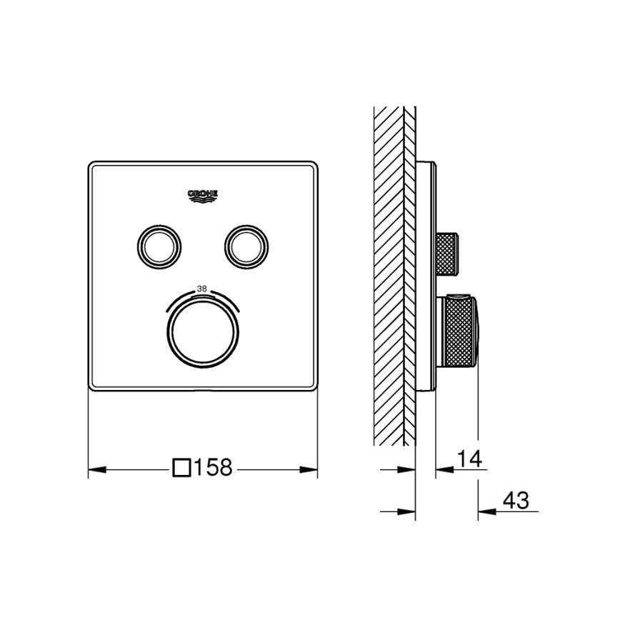 GROHE 29156LS0 -Thermostaat voor inbouwmontage GROHTHERM SMARTCONTROL wit
