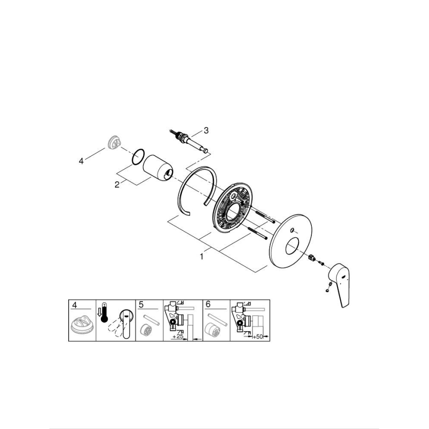 GROHE 29190001 - BAUEDGE badkraan DN 15, glanzend chroom