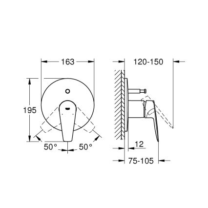 GROHE 29190001 - BAUEDGE badkraan DN 15, glanzend chroom