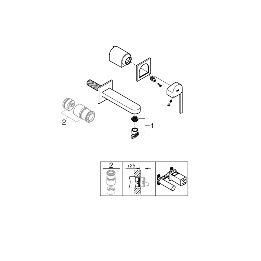 GROHE 29306003 - Wastafelkraan PLUS 203 mm, glanzend chroom
