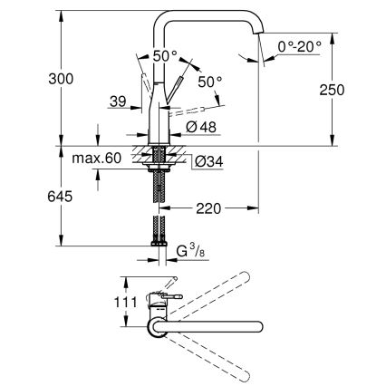 GROHE 30269GN0 - Keukenkraan ESSENCE, goud