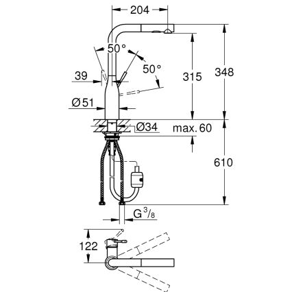 GROHE 30270AL0 - Mitigeur pour évier ESSENCE graphite