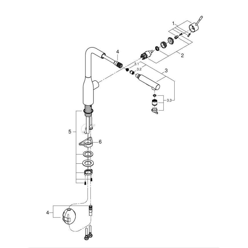 GROHE 30270DC0 - ESSENCE keukenkraan, RVS