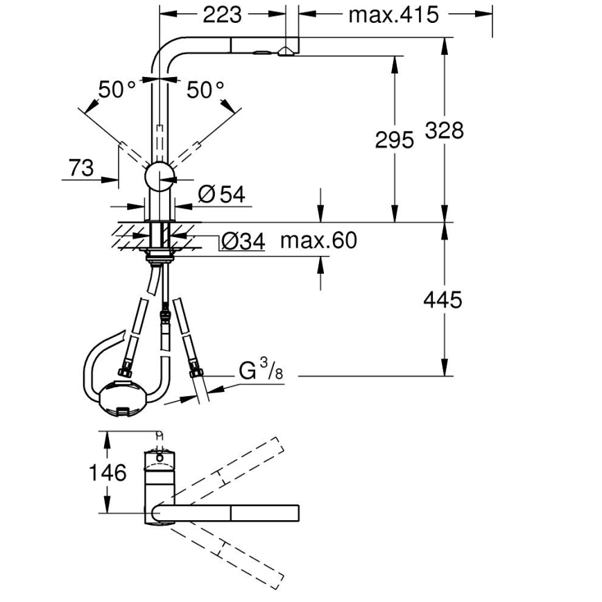 GROHE 30274DC0 - Mitigeur d'évier A inox