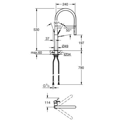 GROHE 30294A00 - Mitigeur d'évier ESSENCE graphite