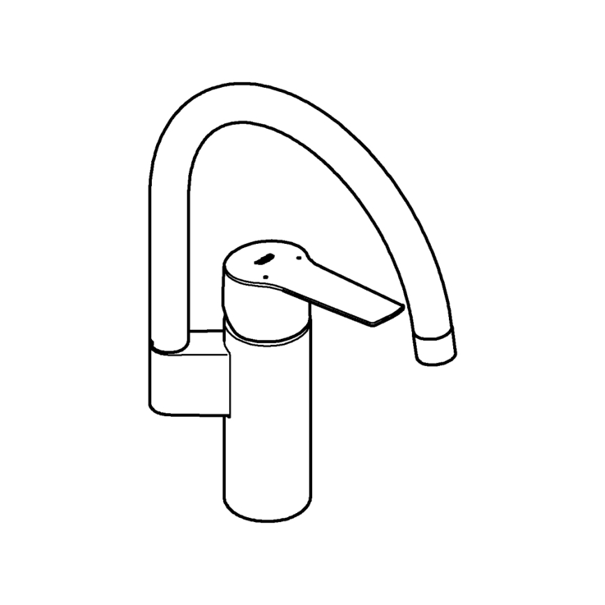 GROHE 30469000 - Mitigeur d'évier START, bec haut, chrome brillant