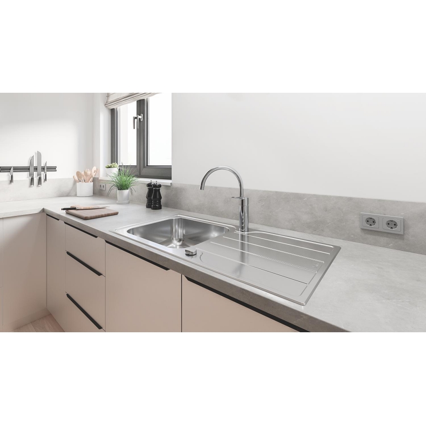 GROHE 30469000 - Mitigeur d'évier START, bec haut, chrome brillant