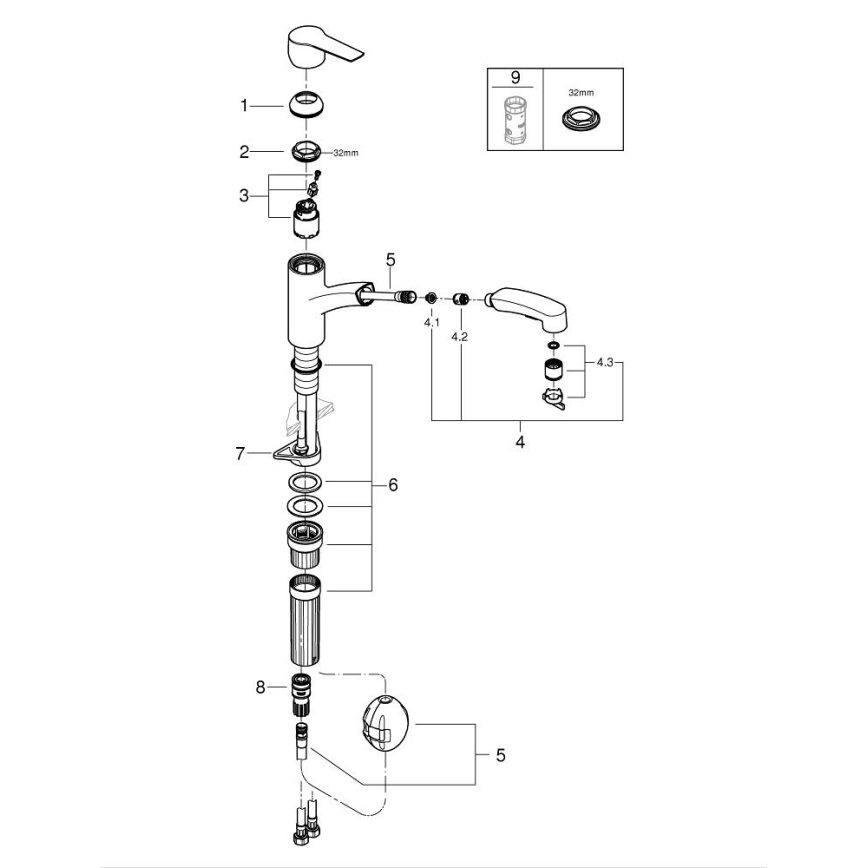 GROHE 30531001 - Mitigeur pour évier START 227 mm chrome brillant