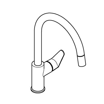 GROHE 30562000 - Mitigeur d'évier START CURVE 357 mm, chrome brillant