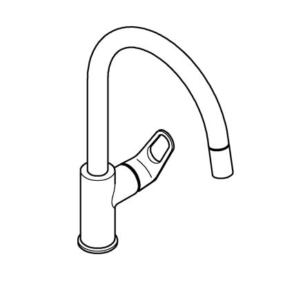 GROHE 30569000 - Mitigeur d'évier START FLOW 357 mm, chrome brillant