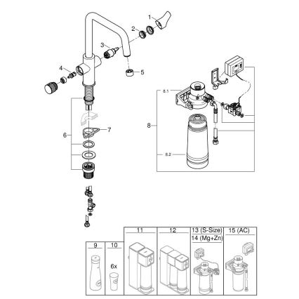GROHE 30594000 - Mitigeur d'évier BLUE PURE Start avec fonction de filtration Ultrasafe chromé