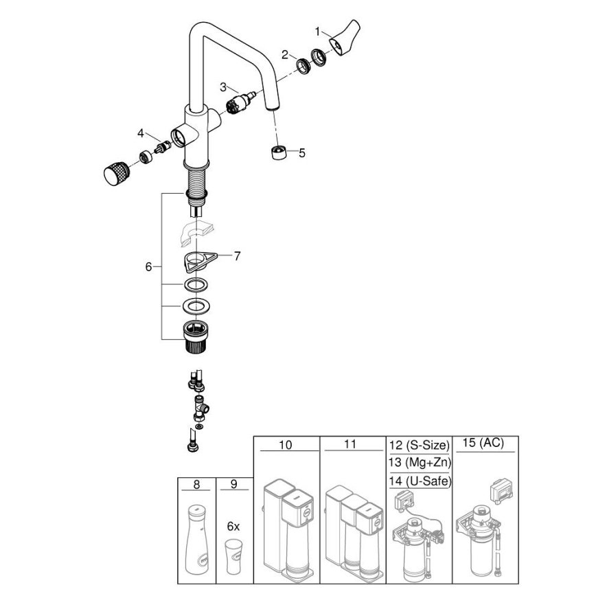 GROHE 30595000 - Keukenkraan BLUE PURE Start 366 mm glanzend chroom