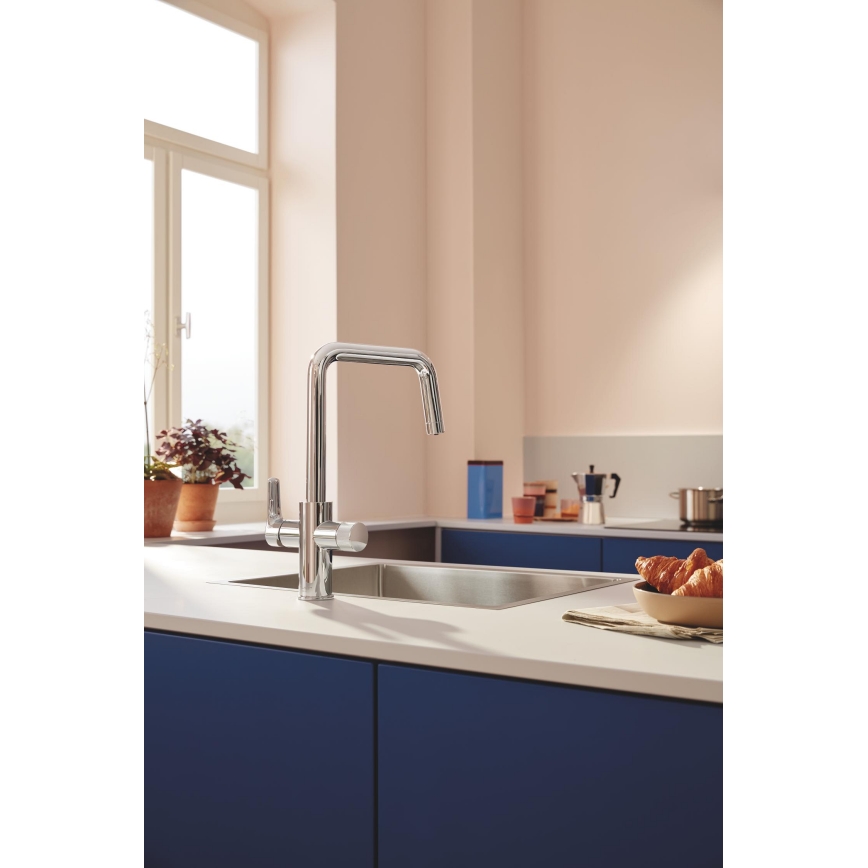 GROHE 30596000 - Keukenkraan BLUE PURE met geïntegreerde filtratiefunctie, glanzend chroom