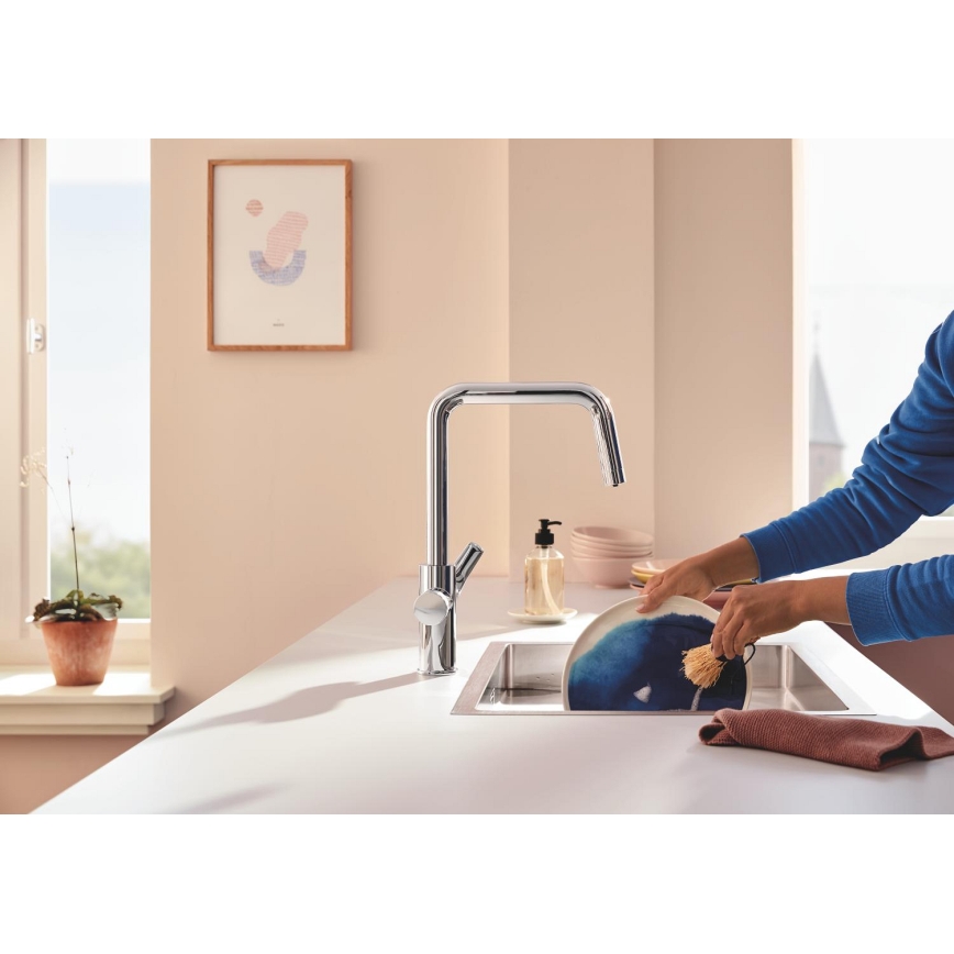 GROHE 30596000 - Keukenkraan BLUE PURE met geïntegreerde filtratiefunctie, glanzend chroom