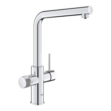 GROHE 30600000 - Mitigeur d'évier BLUE PURE, bec en L chromé brillant