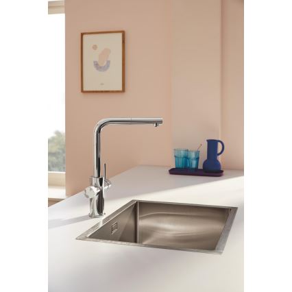 GROHE 30601000 - Mitigeur d'évier BLUE PURE A avec douchette extractible, chrome brillant