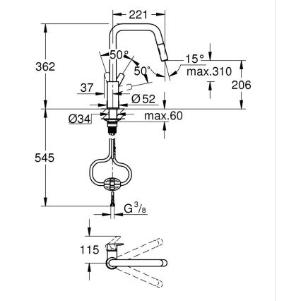 GROHE 30631DC0 - Keukenkraan START roestvrij staal