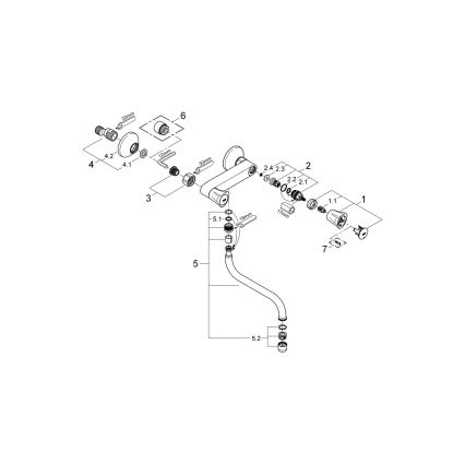 GROHE 31187001 - Mitigeur mural pour évier COSTA L 200 mm, chromé brillant