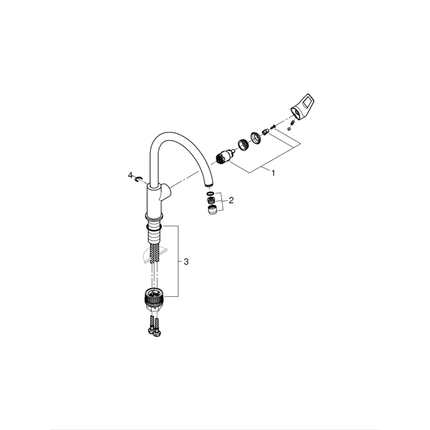 GROHE 31368001 - Keukenkraan BAULOOP glanzend chroom