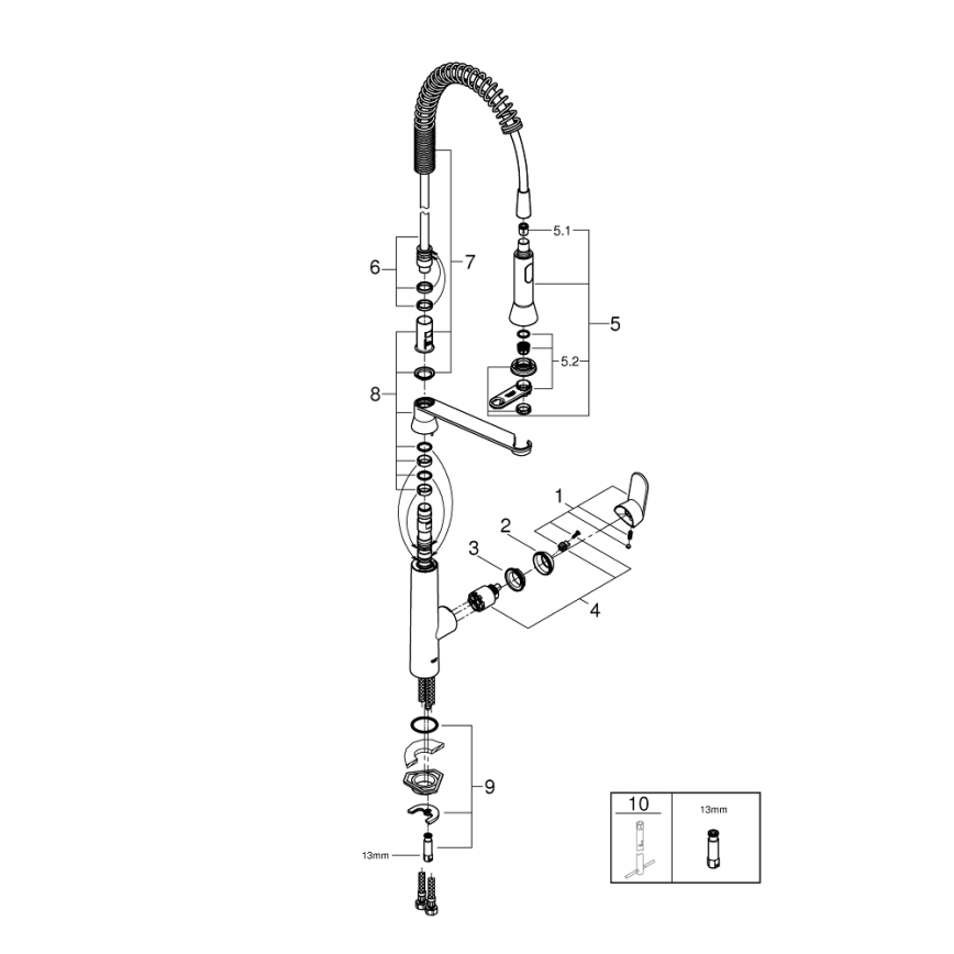 GROHE 31379000 - Mitigeur d'évier K7 G12” chromé brillant
