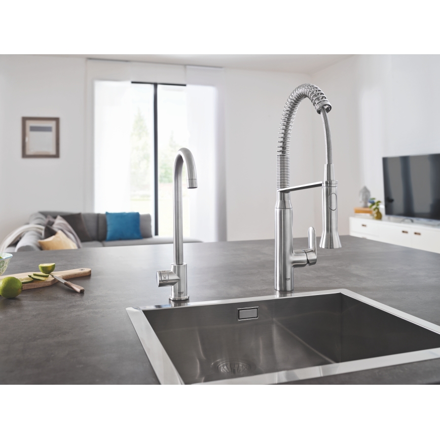 GROHE 31379DC0 - RVS keukenkraan K7