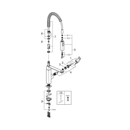 GROHE 31395000 - Keukenkraan EUROCUBE 547 mm, glanzend chroom