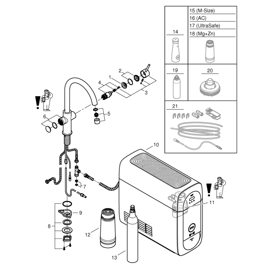 GROHE 31455001 - Keukenkraan BLUE HOME glanzend chroom
